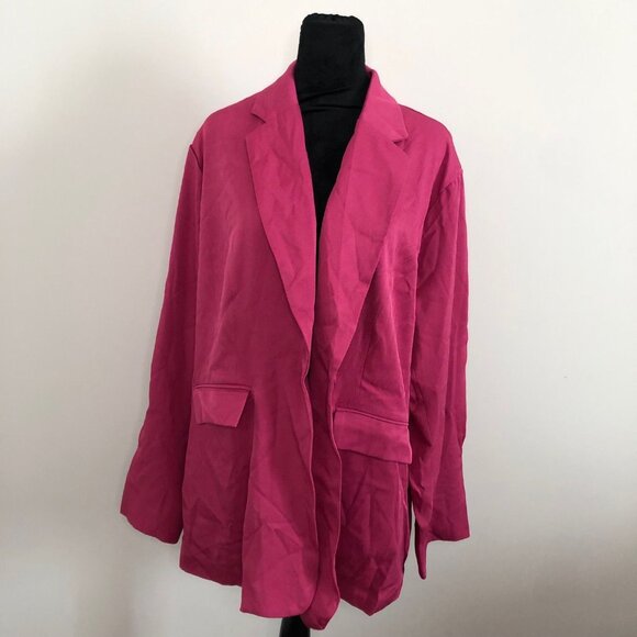 Cider Womens Fuchsia Long Sleeve Blazer‎ Jacket Business Casual Size 2XL NWT - Picture 3 of 6